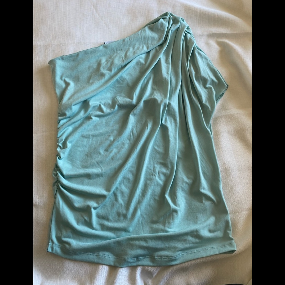 🆕one shoulder mint/light blue top - size Medium